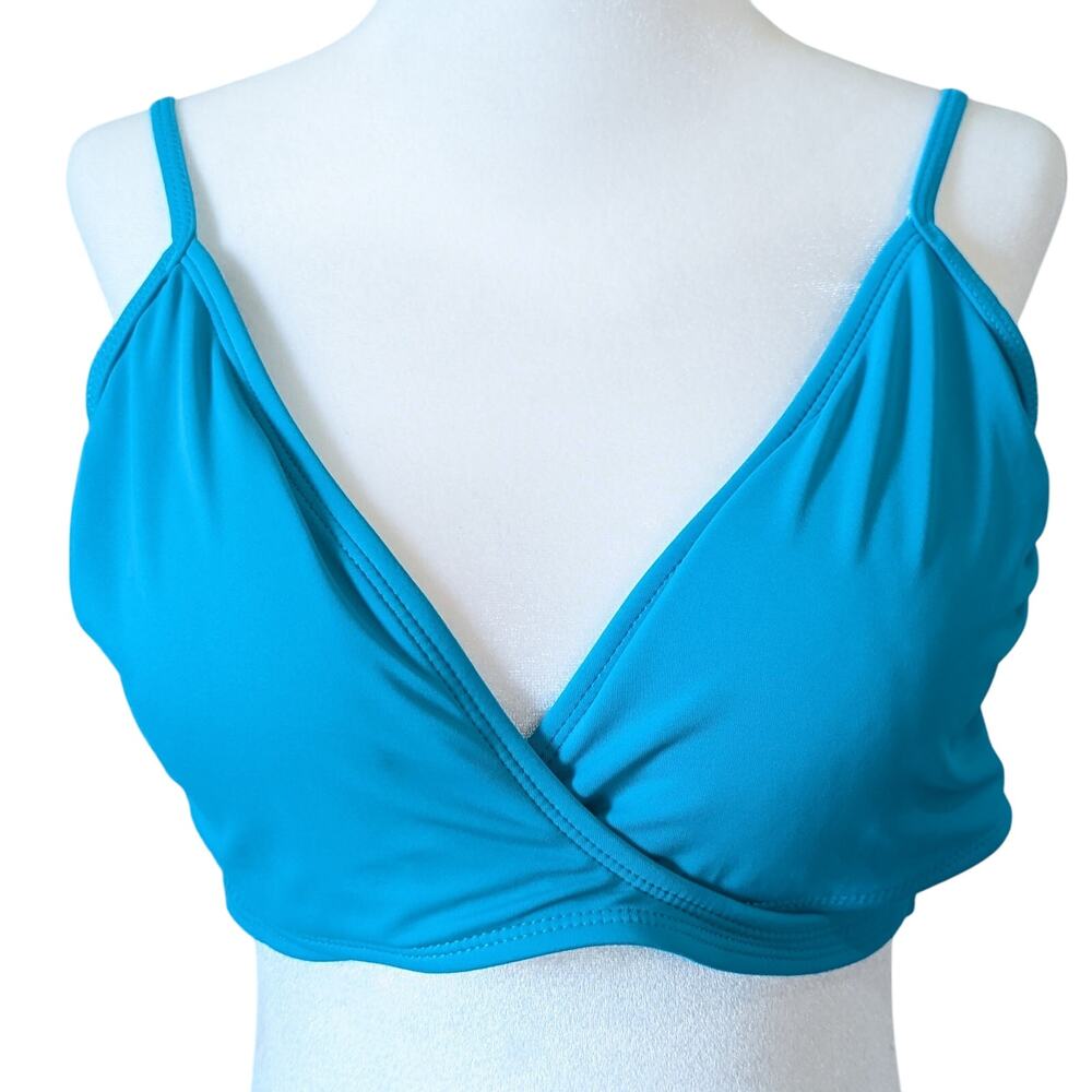 Urban Sea Aqua Blue-Green Cross Front Adjustable Strap Bikini Top Size XL